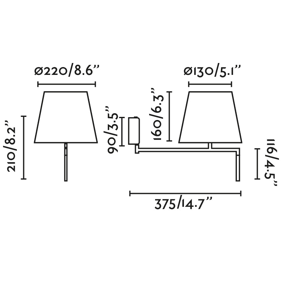 Faro RON Dark gray/beige wall lamp 64400-11