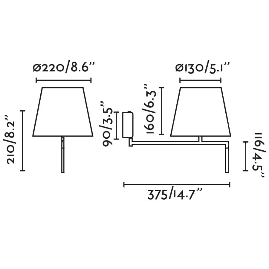 Faro RON Dark gray/black wall lamp 64400-12
