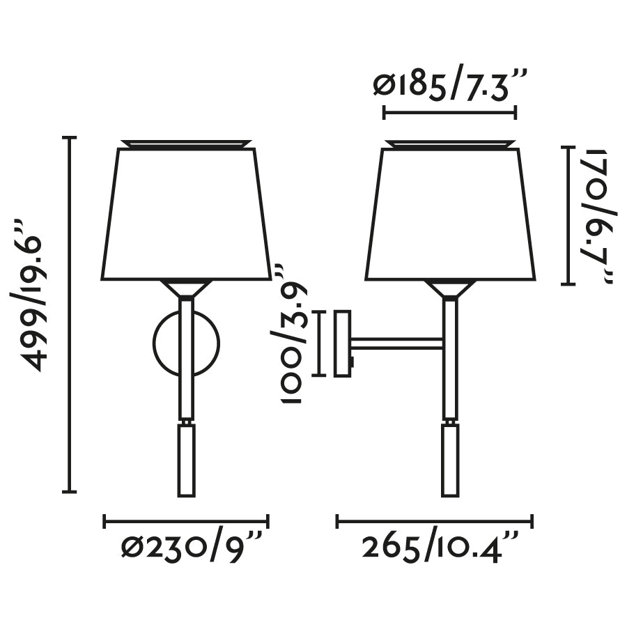 Faro SAVOY Wall lamp with reader black/black 20303-93