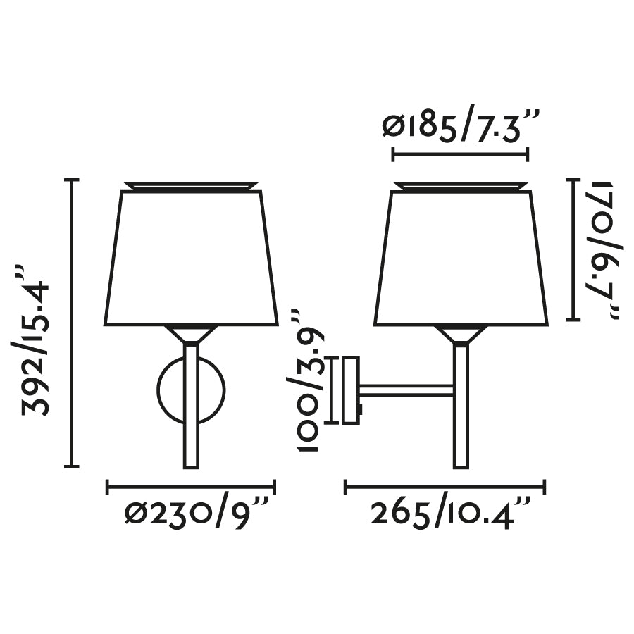 Faro SAVOY Black/black wall lamp 20301-93