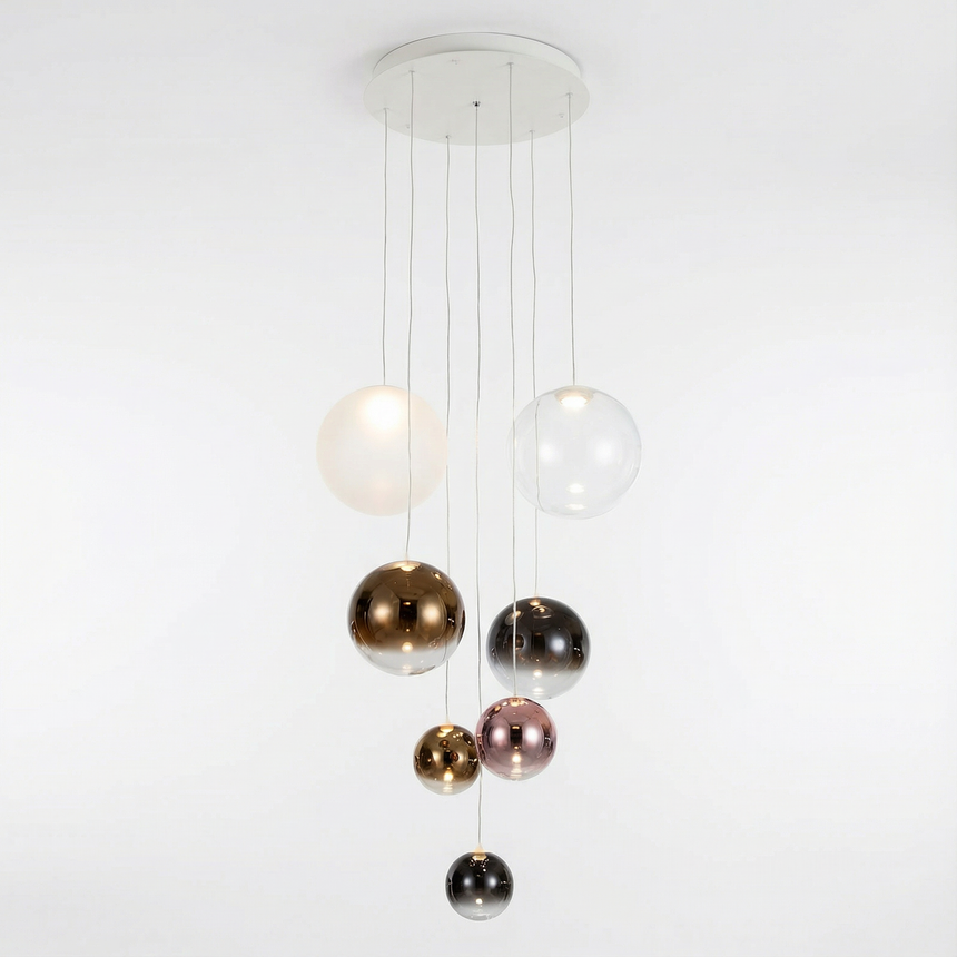 RANDOM PENDANT 7 lights grey, rose gold, bronze 3000K