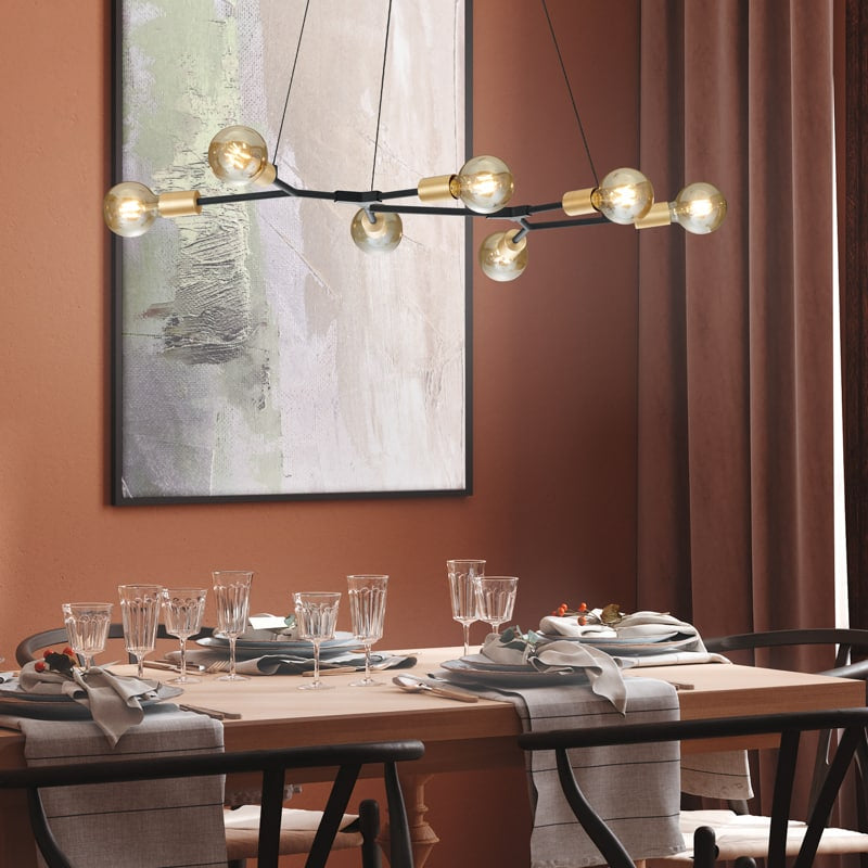 Trio Cross Plafón de metal estera negra 606700632