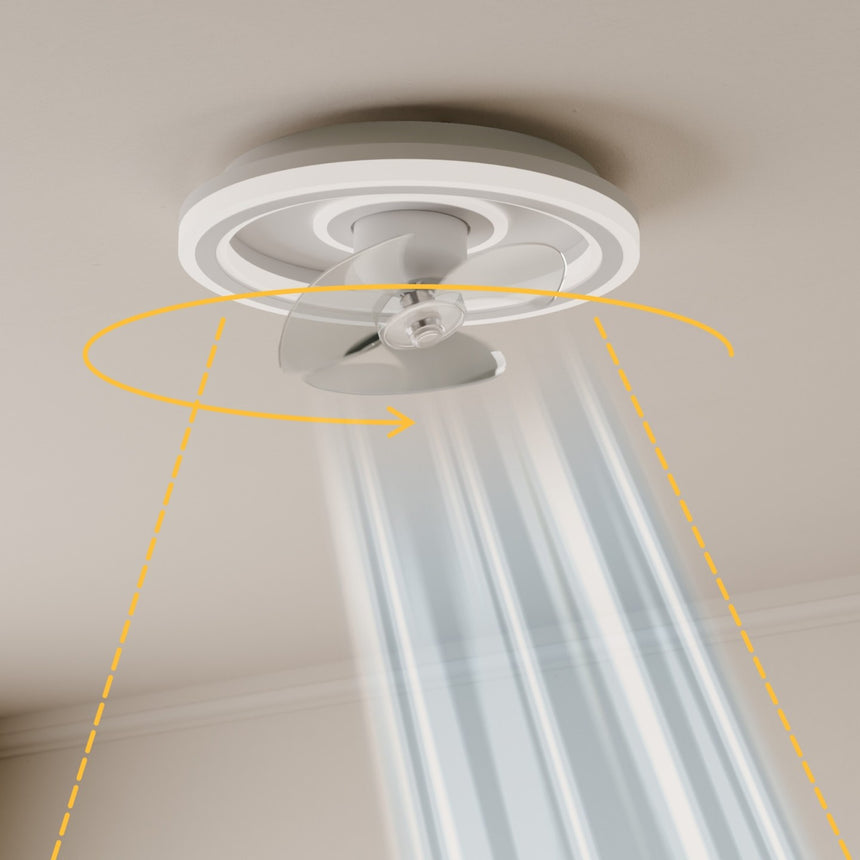 Ventilador de techo con luz Sulion Cubis 60cm LED blanco y transparente motor DC CCT — vista 5