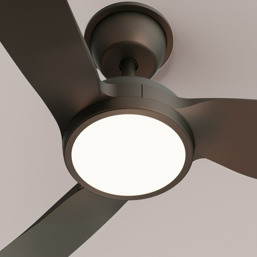 Ventilador de techo con luz Sulion Dana 132cm LED marrón motor DC CCT regulable — vista 4
