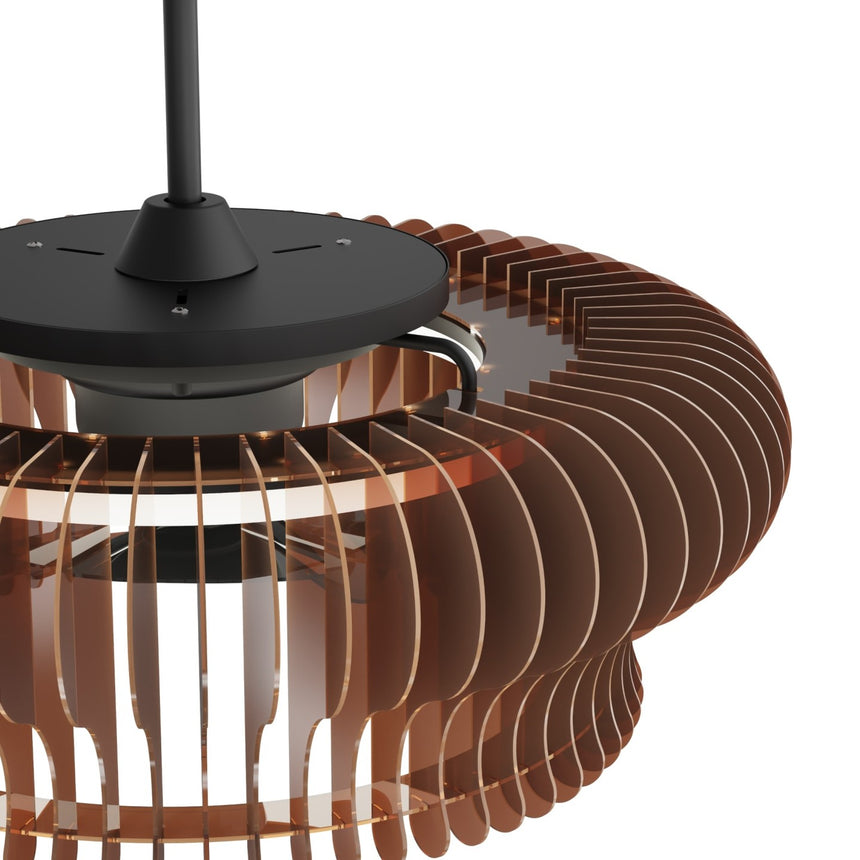 Ventilador de techo con luz Sulion Daya Style 60cm negro con pantalla marrón motor DC — vista 5