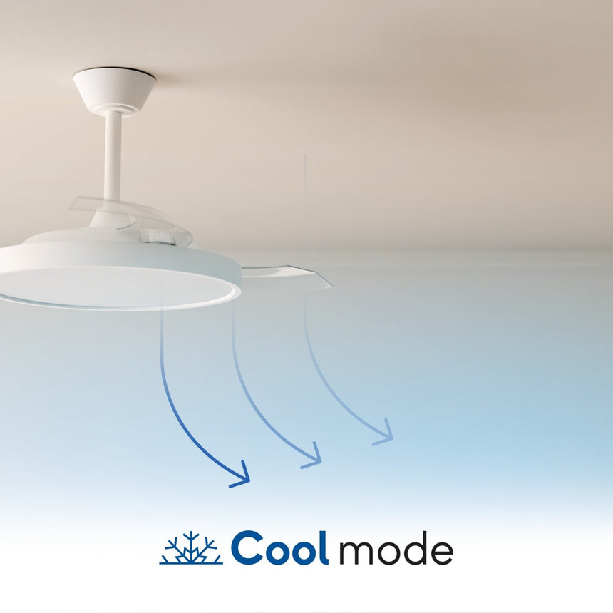 Ventilador de techo con luz Sulion Emma 55cm madera con pantalla pino lavado motor DC — vista 2