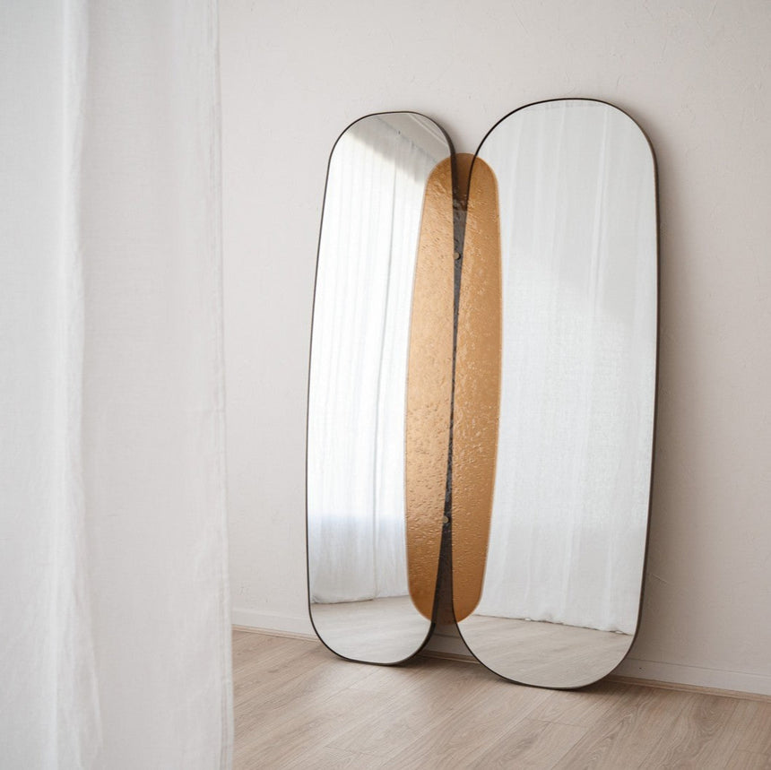 Espejo de suelo o pared con vidrio ambar 180x118