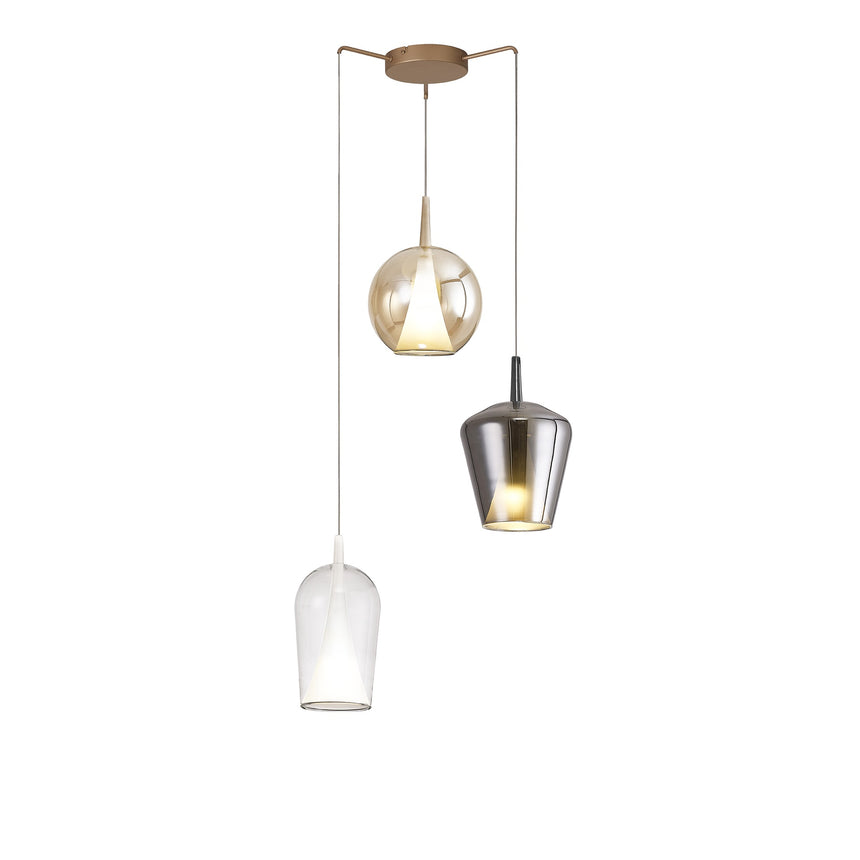 Mantra Elsa Lámpara de techo colgante 3 luces oro 8258