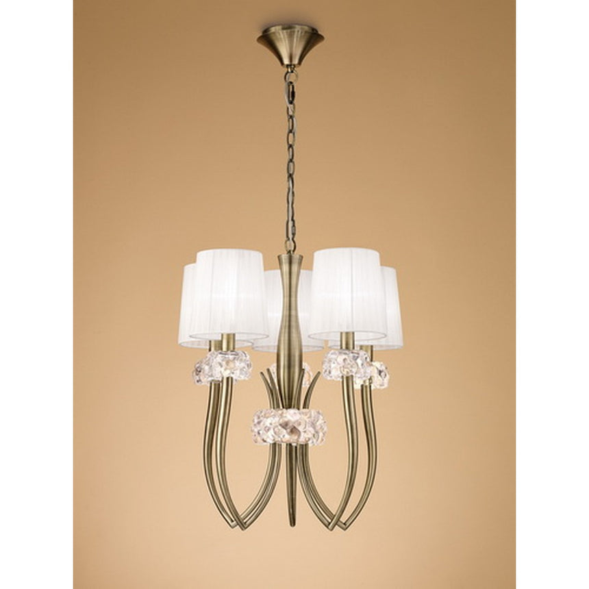 Mantra Loewe Lámpara de techo colgante cuero Ø50cm 4732