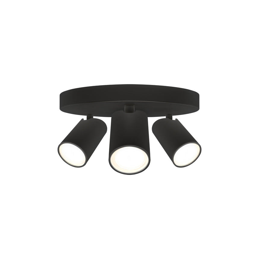 Mantra Sal Negro Plafón GU10 3 luces negro 7962