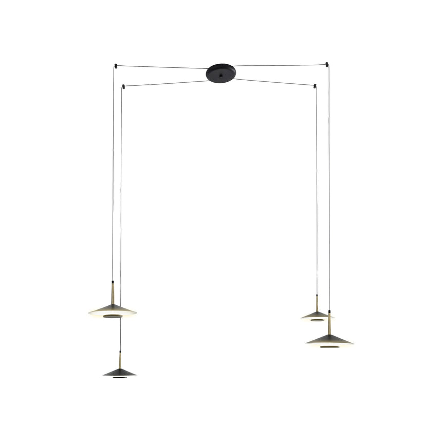 Mantra Orion Lámpara de techo colgante LED 4* negro, dorado 7307