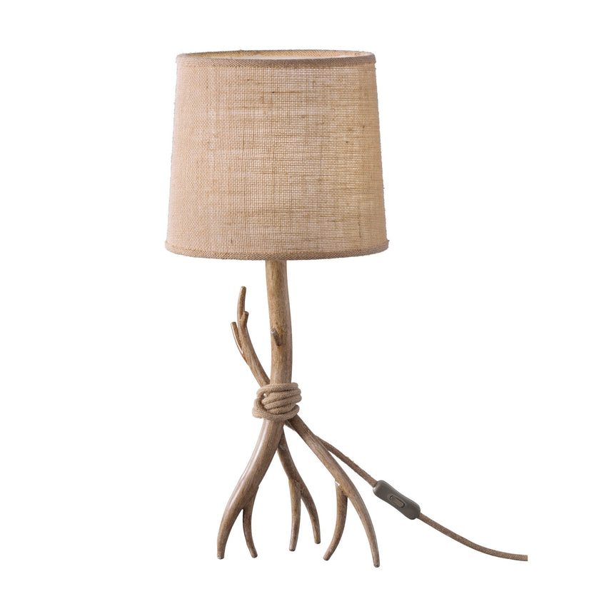 Mantra Sabina Lámpara de sobremesa imitación madera Ø25cm 6181