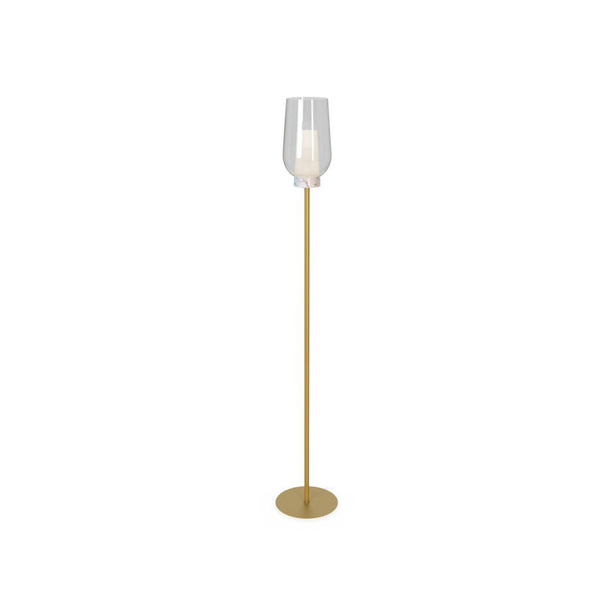 Mantra Nora Lámpara pie de salón oro y blanco 8402