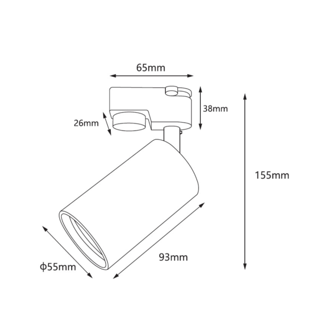 Muñoz Single-phase track spotlight white 647T16