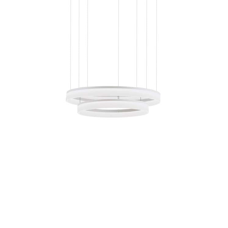 Lámpara de techo colgante LedsC4 Circ grande LED blanco matizado 3000K Ø60+Ø80cm 00-3647-BW-M3