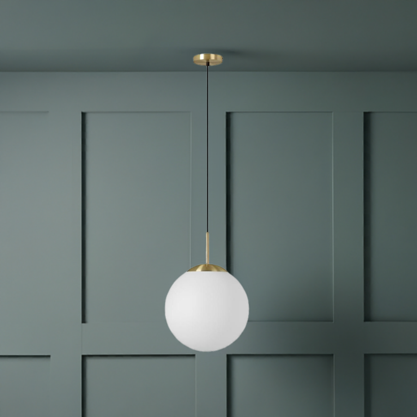 MDC Ronda 1-light pendant ceiling lamp with matte gold opal ball 577766101
