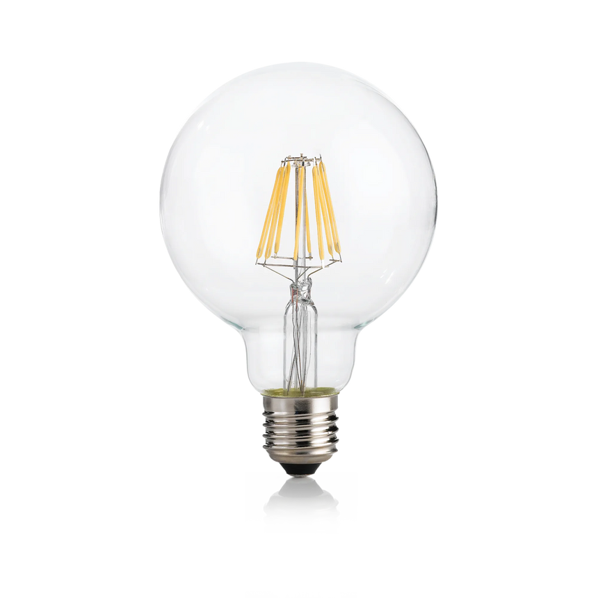Bombilla Ideal Lux Globo G95 153971 E27 transparente con filamentos LED