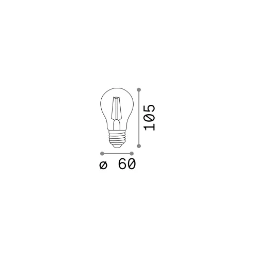Medidas oficiales de Ideal Lux Goccia 153964: diámetro60 mm y altura105 mm