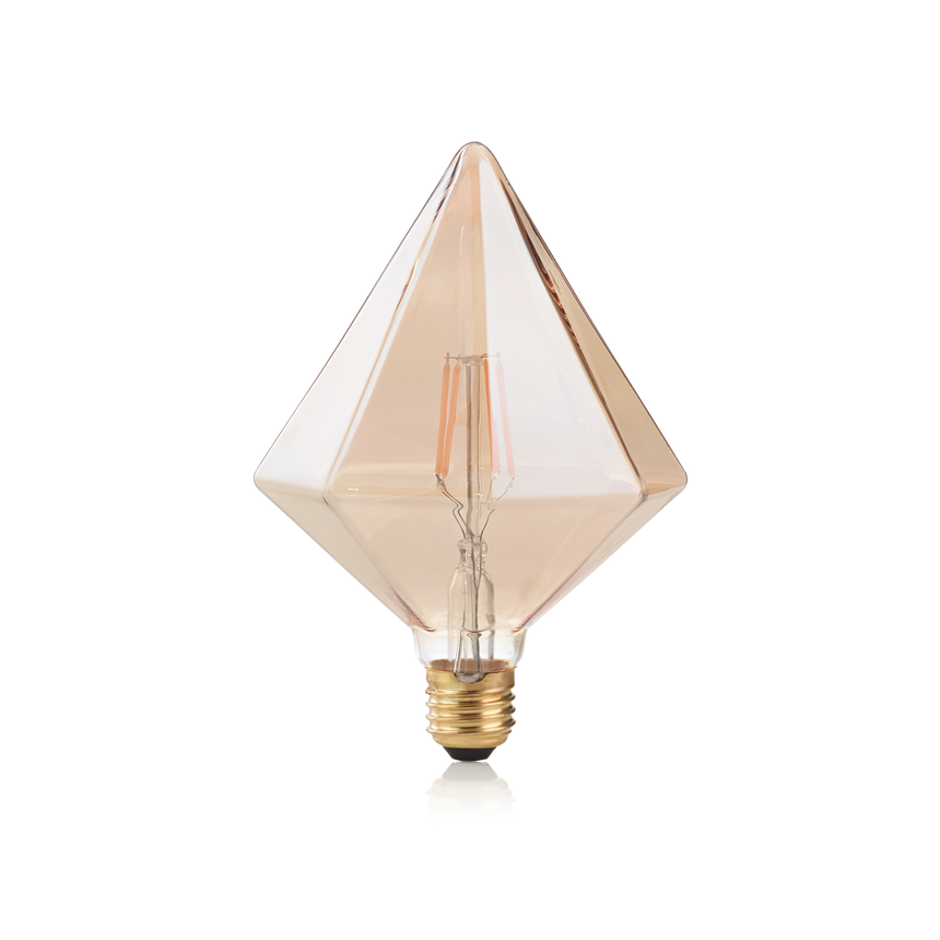 Bombilla Ideal Lux Pyramid 201276 E27 de cristal ámbar y filamentos LED