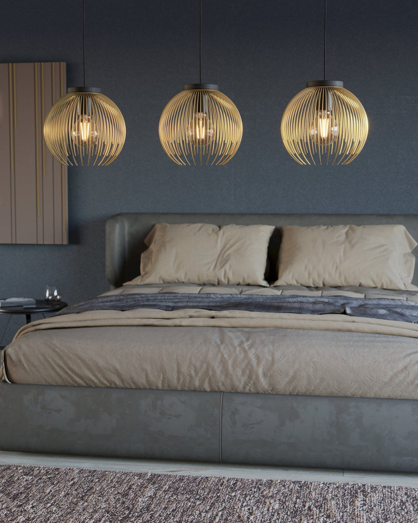 Lámpara de techo colgante EGLO Venezuela negro y oro y oro E27 900167