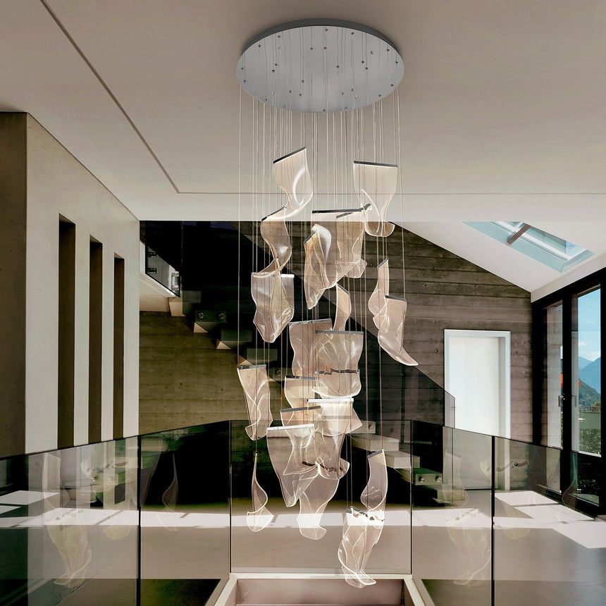 Schuller Velos Lámpara grande 5m altura 24 luces cromo 608572