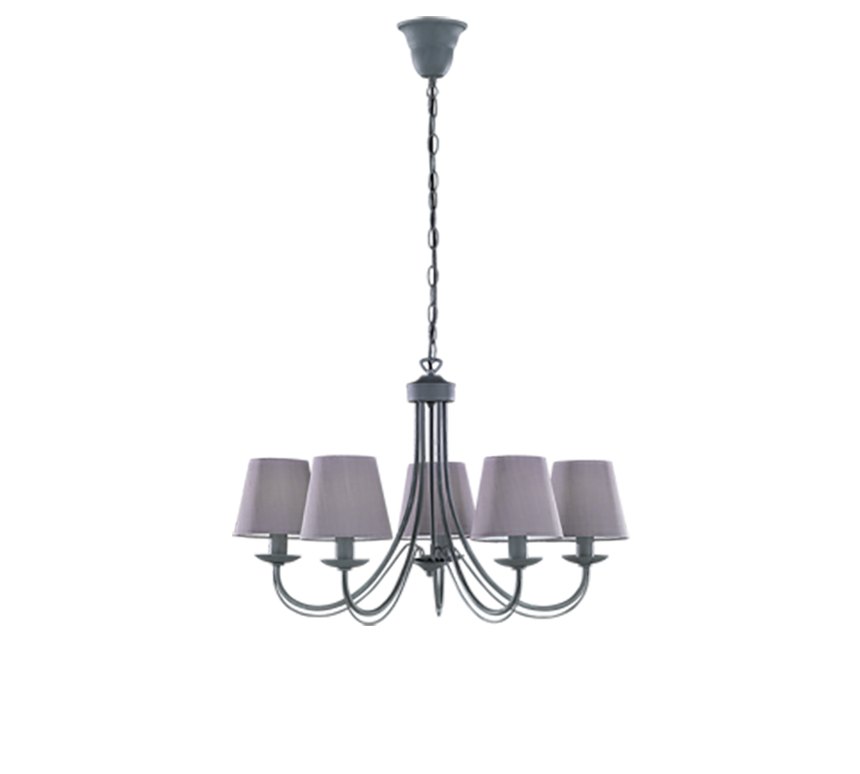 Lámpara colgante Trio Cortez de 5 luces en gris 110600578