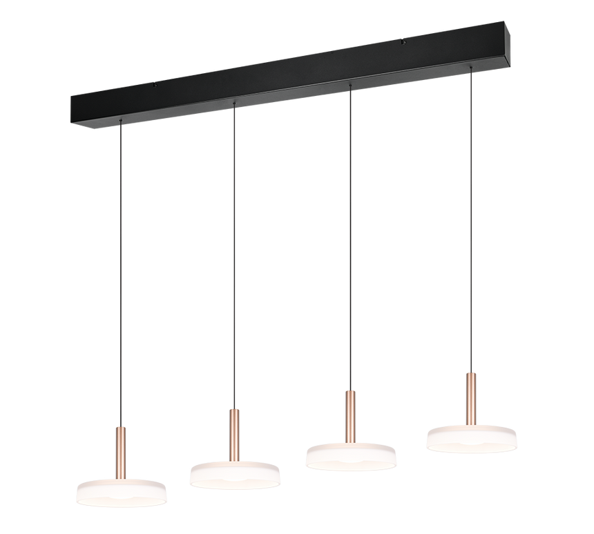 Lámpara colgante Celeste 4 luces LED 3000K blanco y dorado 354910465