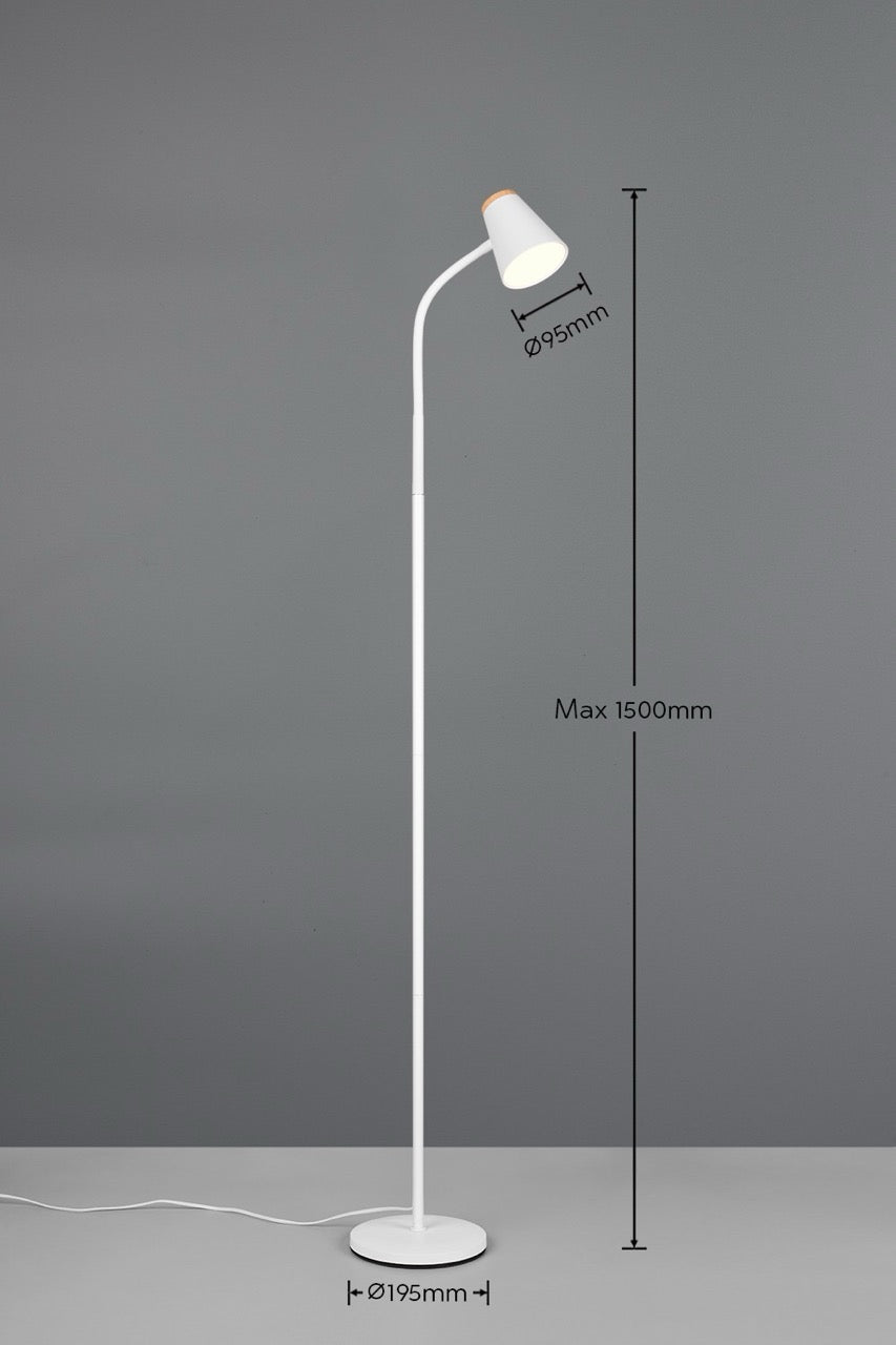 Lámpara de pie Trio Pongo LED blanco 3000K 145cm R45831101 - imagen 4