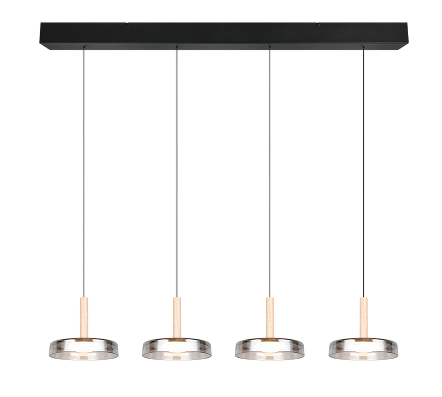 Lámpara colgante Celeste 4 luces LED acero cromado y dorado 354910432