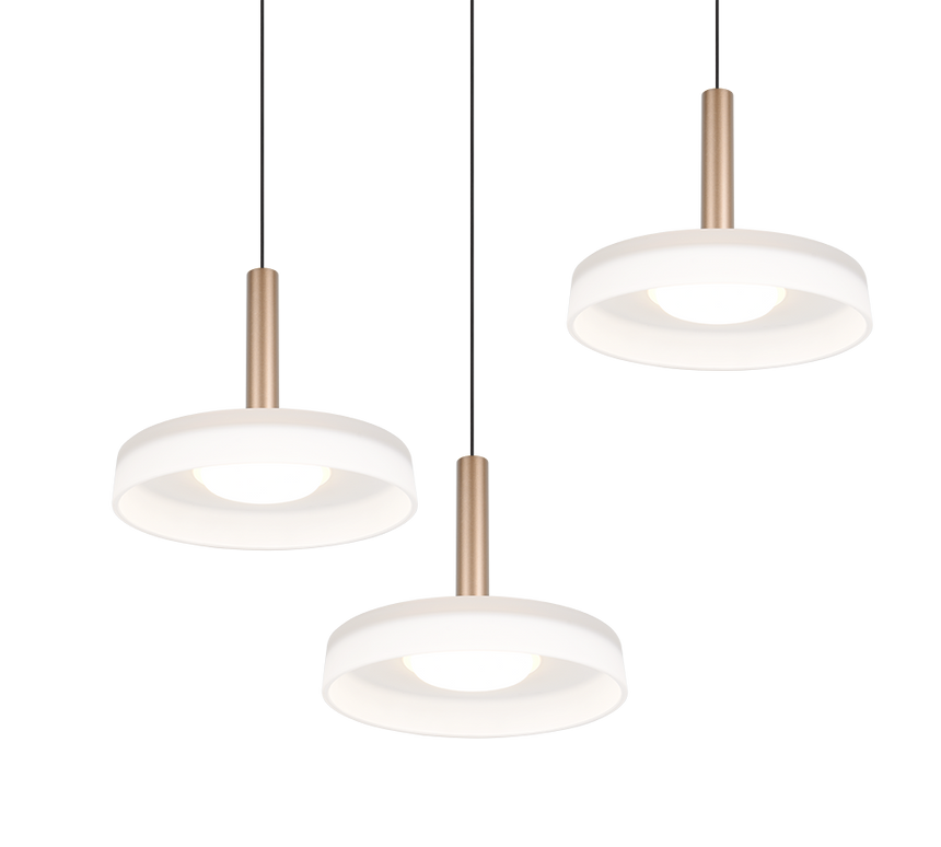 Lámpara colgante Celeste 3 luces LED 3000K blanco y dorado 354930365