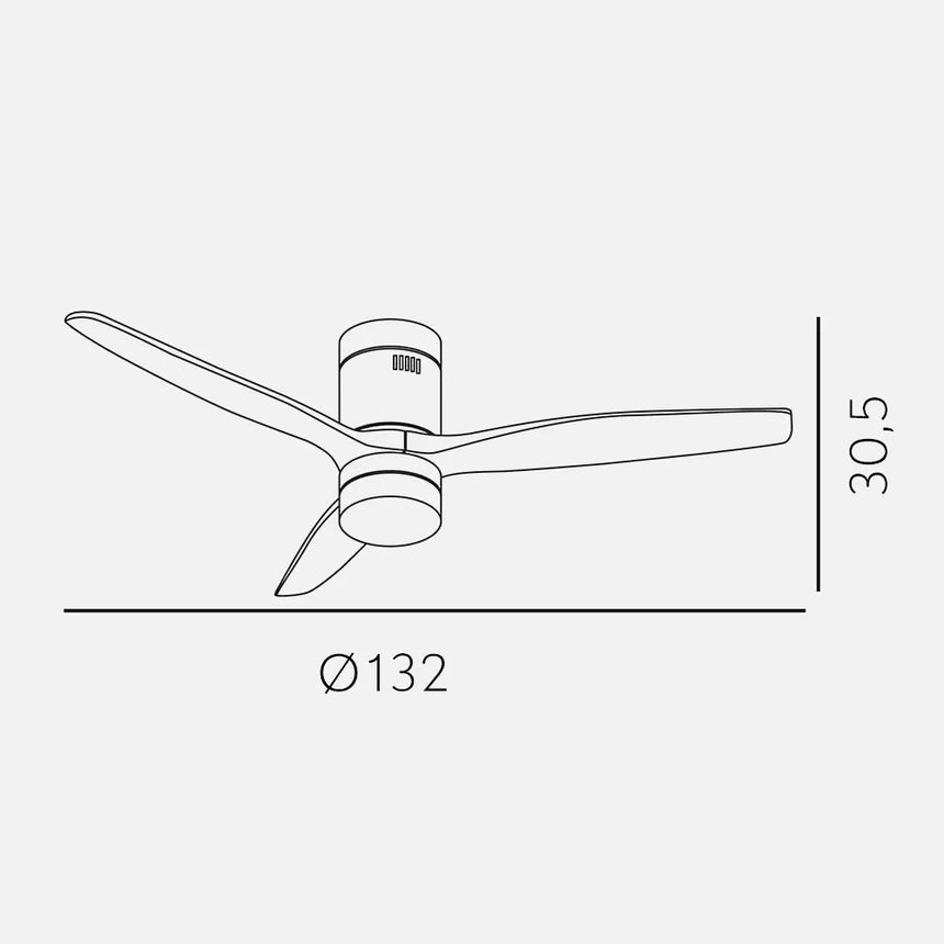 Ventilador de techo Aguilón con luz CCT mando 132cm madera 128291368