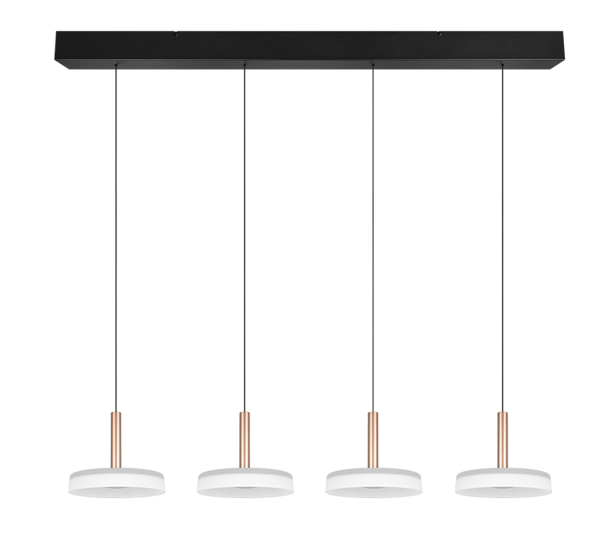 Lámpara colgante Celeste 4 luces LED 3000K blanco y dorado 354910465