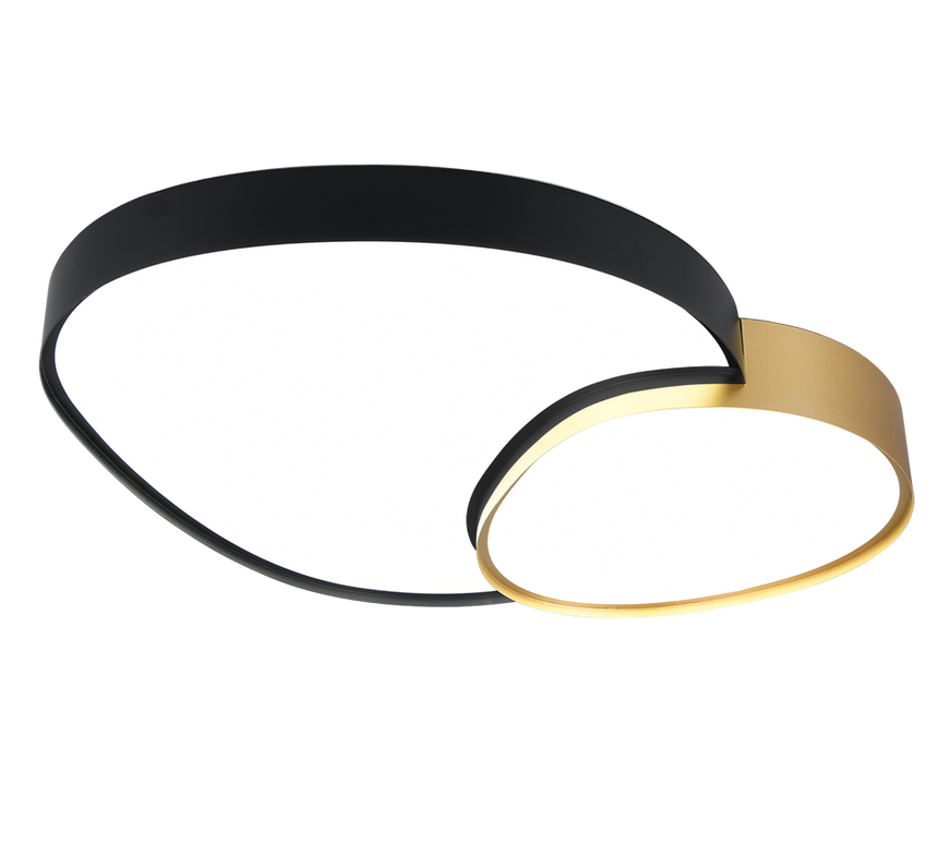 Plafón/Aplique LED Rise 45W negro y oro regulable con mando Trio 647519280