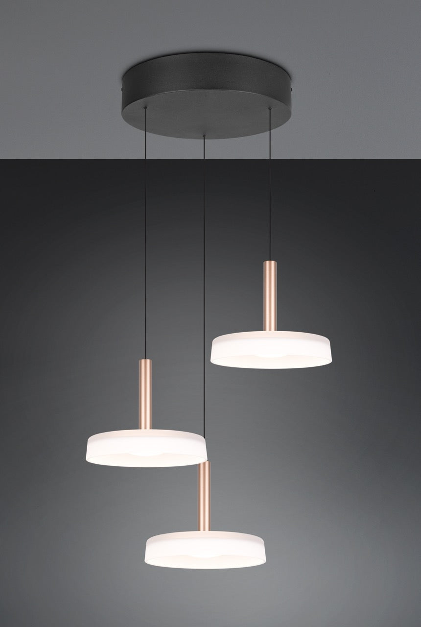 Lámpara colgante Celeste 3 luces LED 3000K blanco y dorado 354930365