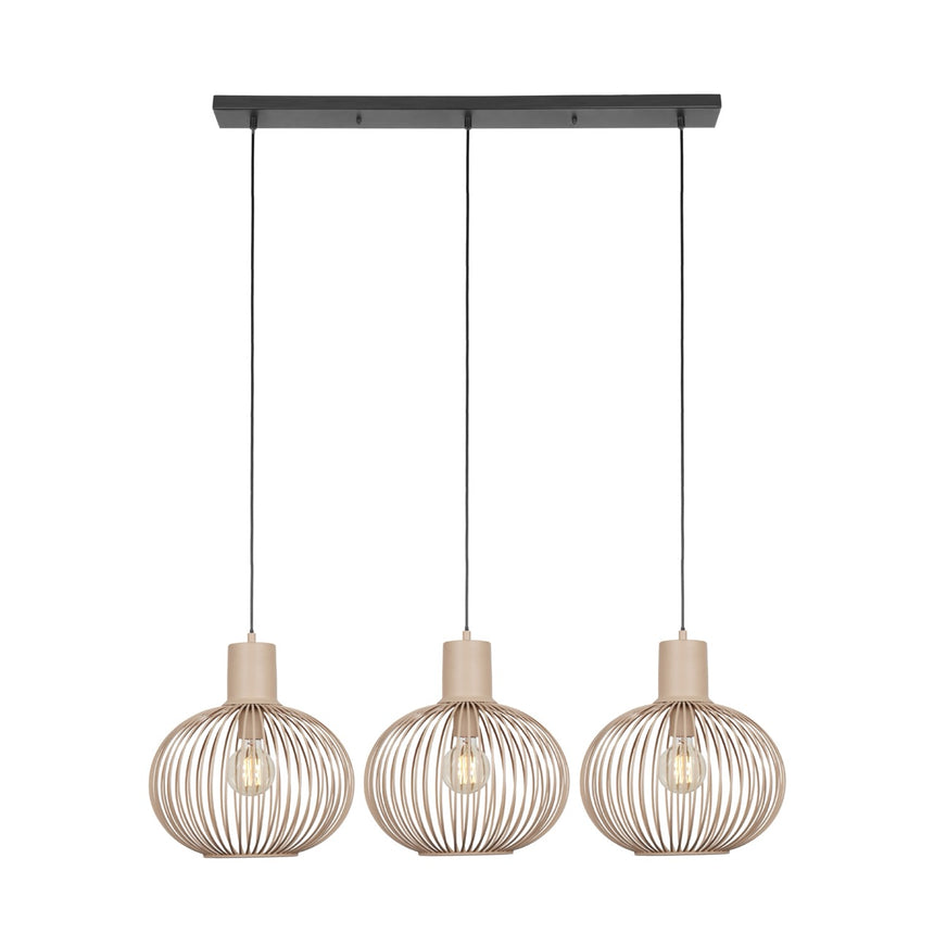 Lámpara colgante Gila 3 luces metal color arena Trio 365700366