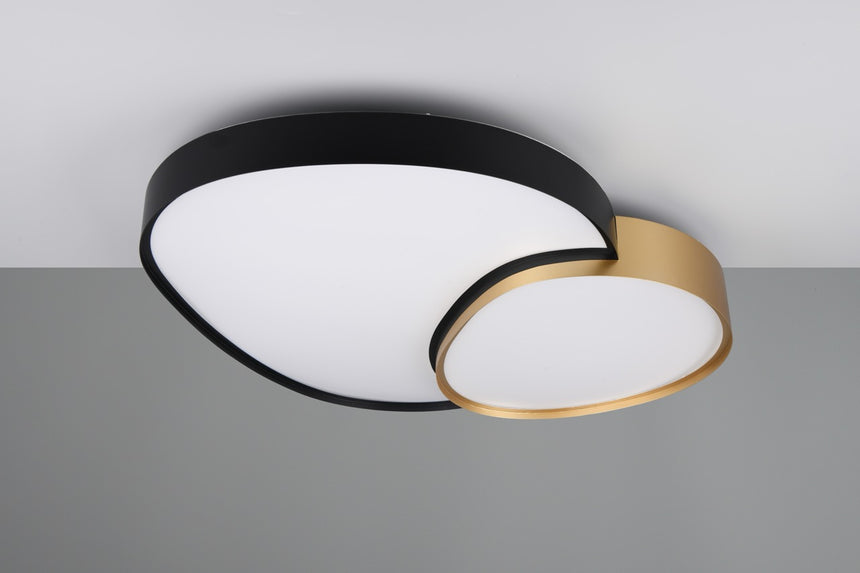 Plafón/Aplique LED Rise 45W negro y oro regulable con mando Trio 647519280