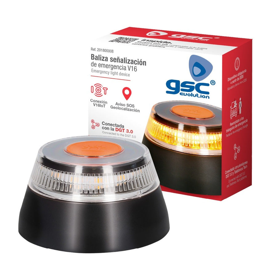 Baliza señalización de emergencia V16 con geolocalización homologada DGT