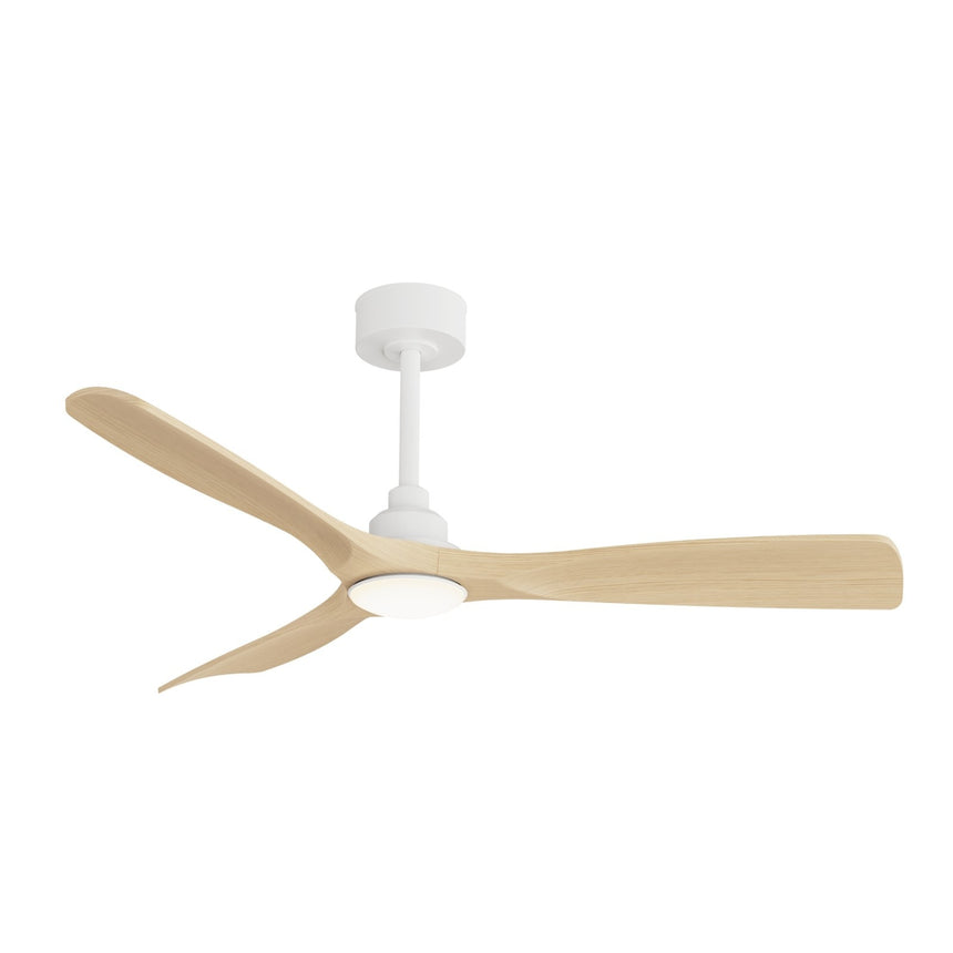 Ventilador de techo con luz Sulion Carla L 132cm LED madera blanco apto exterior CCT IP44