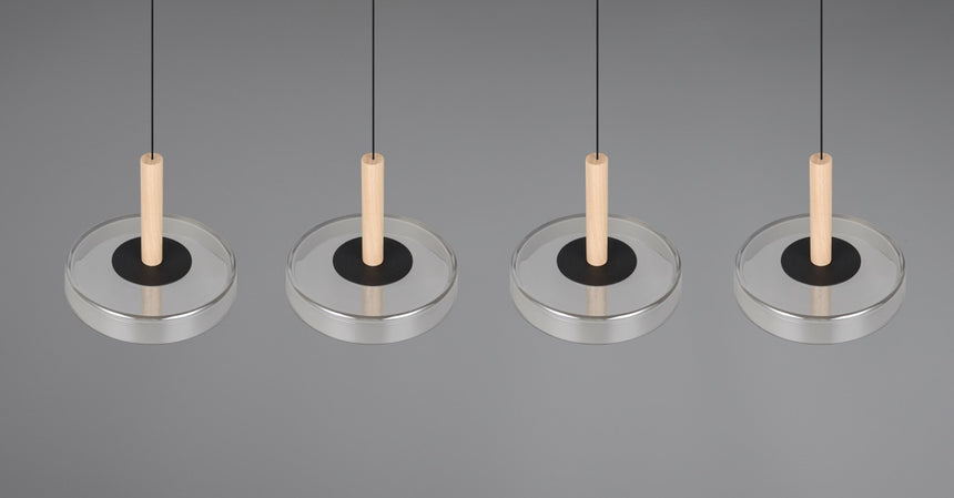 Lámpara colgante Celeste 4 luces LED acero cromado y dorado 354910432