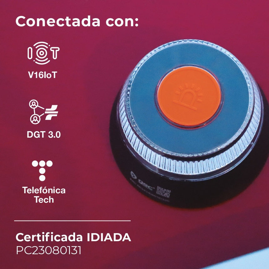 Baliza señalización de emergencia V16 con geolocalización homologada DGT