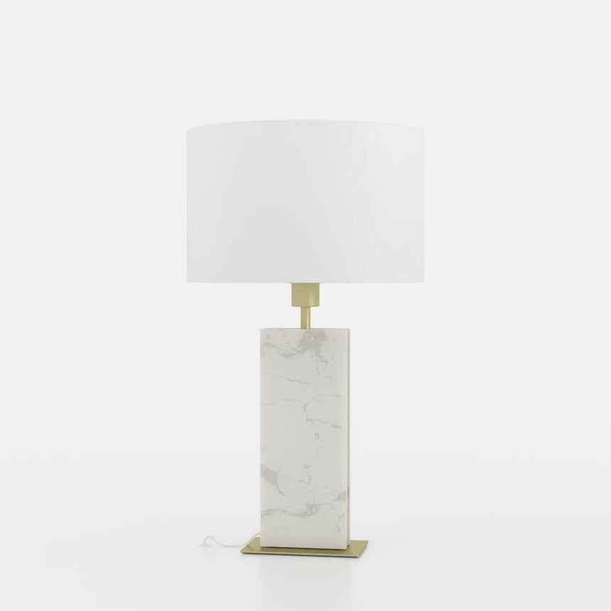 Lámpara de mesa EGLO Belesar piedra y latón E27 Ø38cm 390409