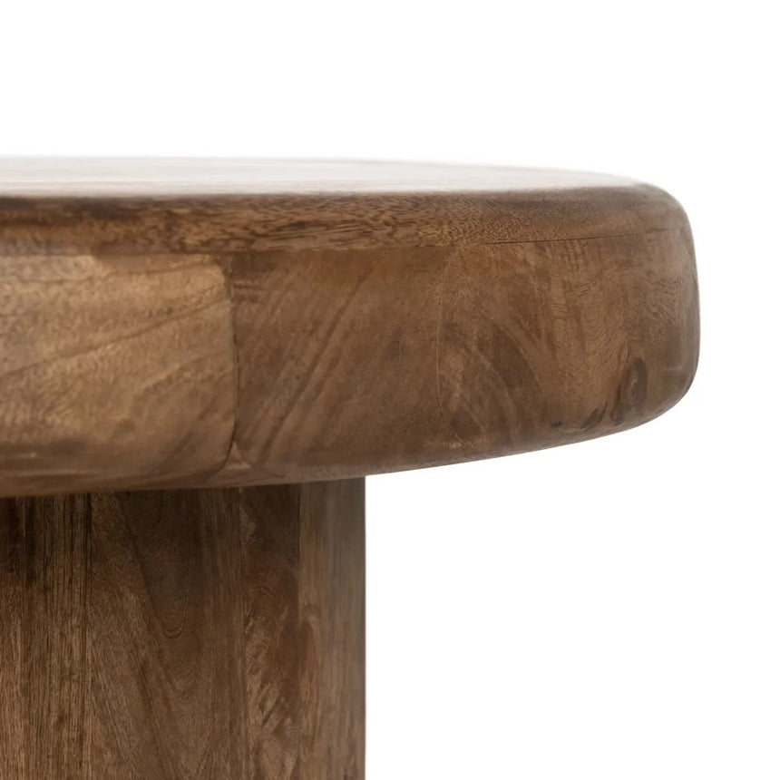 Mesa de centro pequeña madera maciza mango marrón 60x60x51cm 612805-2