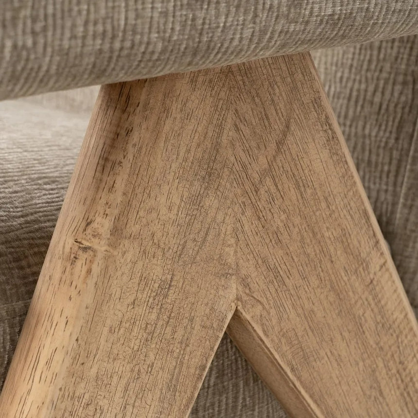 Sillón beige tejido y madera natural 74x76x85cm 613614