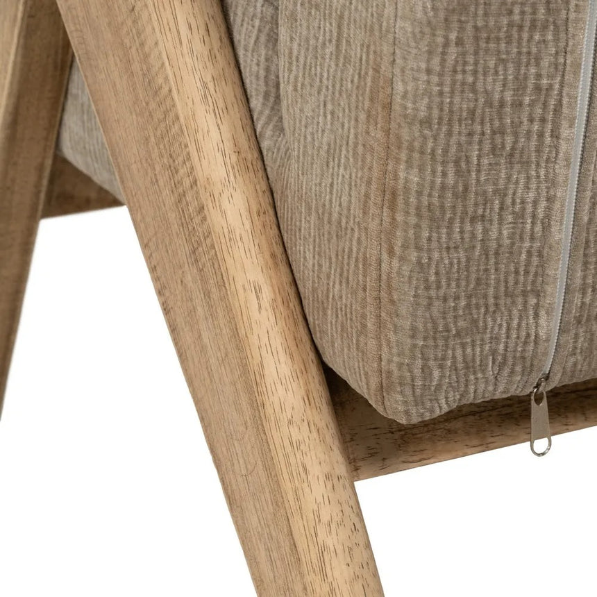 Sillón beige tejido y madera natural 74x76x85cm 613614