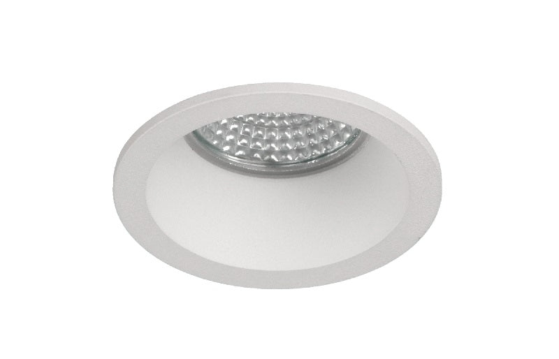 Empotrable fijo Incolamp 548-B de aluminio blanco, vista del aro cónico completo