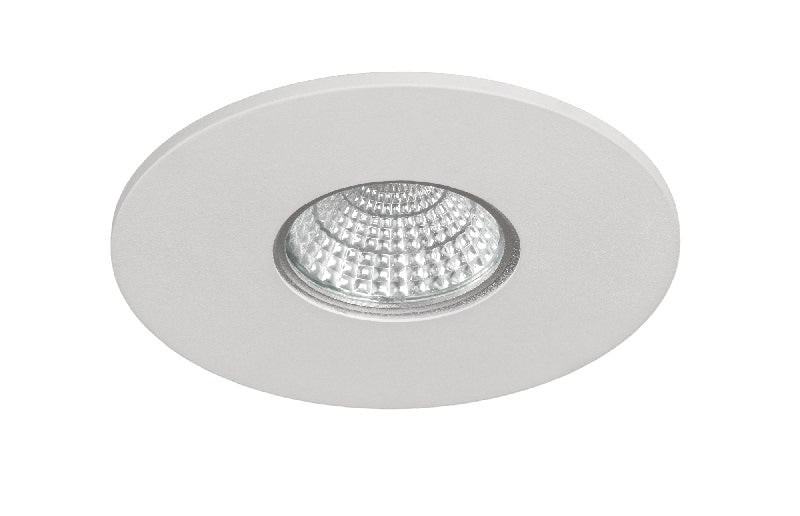 Empotrable fijo Incolamp 549-B de aluminio blanco, vista completa del aro plano
