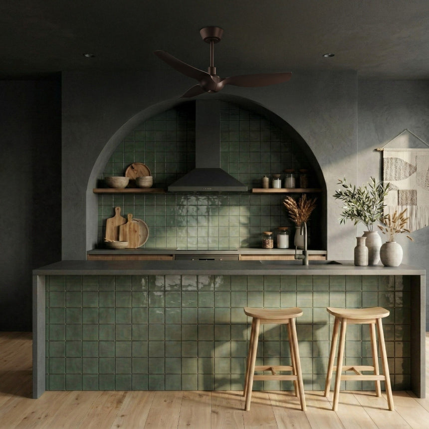 Ventilador de techo con luz Sulion Ivy Neo 100cm LED marrón motor DC CCT regulable — vista 2