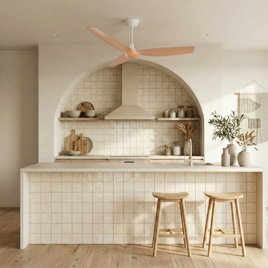 Ventilador de techo con luz Sulion Ivy Neo 132cm LED blanco y madera media motor DC — vista 2