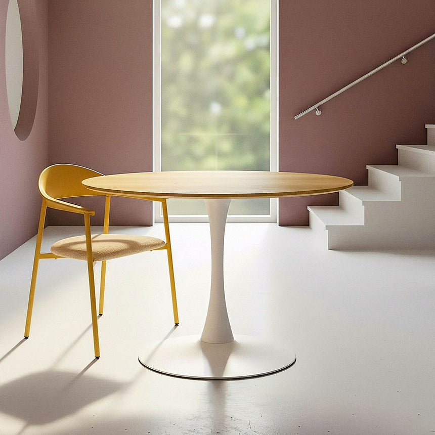 Mesa de comedor IXIA 615319 natural y blanca en un ambiente de comedor