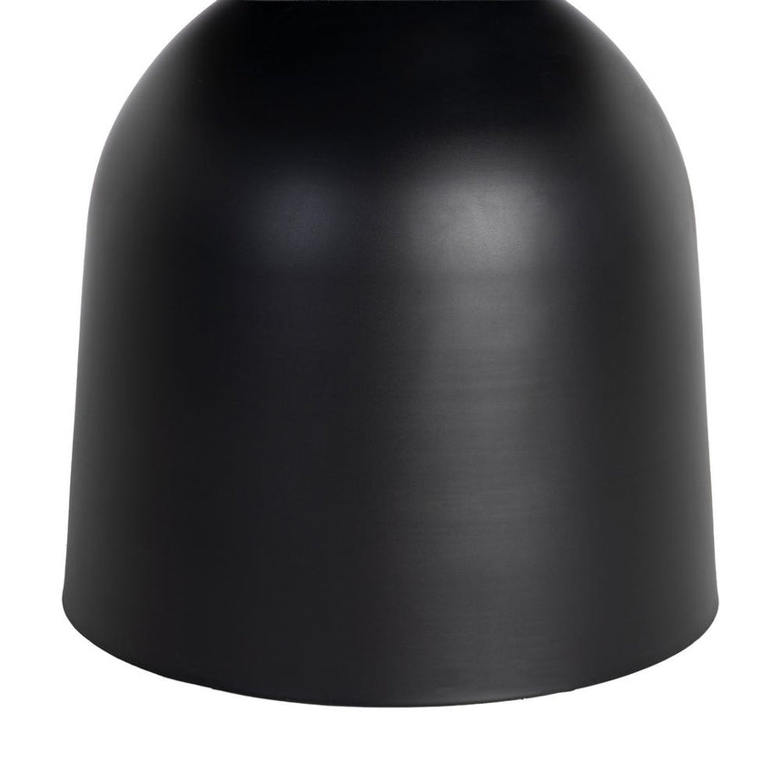 Mesa de comedor de piedra sinterizada negra de 120 cm, detalle de la base central